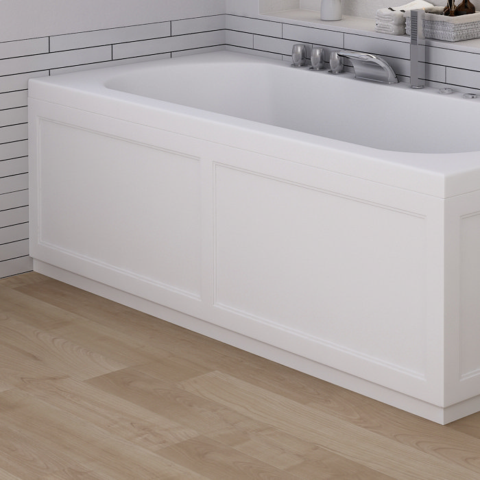 AquaSure 1700mm Matt White Waterproof Traditional Front Bath Panel & Plinth