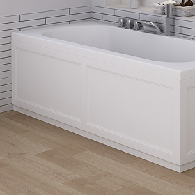 AquaSure 1700mm Matt White Waterproof Traditional Front Bath Panel & Plinth