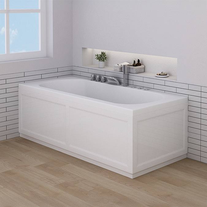 AquaSure 700mm Gloss White Waterproof Traditional End Bath Panel & Plinth