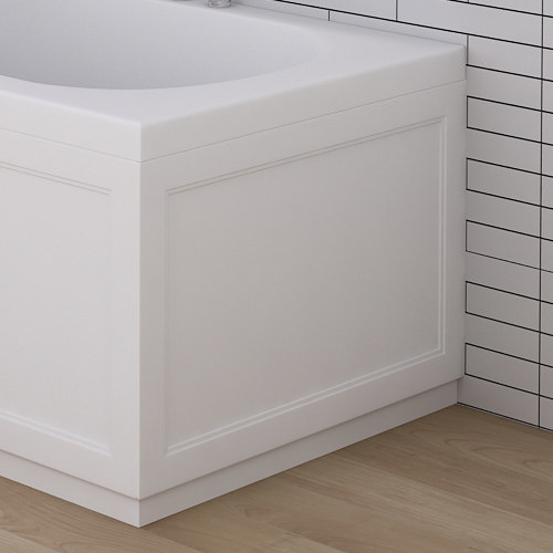 AquaSure 700mm Matt White Waterproof Traditional End Bath Panel & Plinth