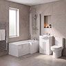 AquaSure Cove L-Shaped Waterproof Chrome Round Complete Bathroom Suite