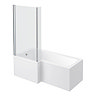 AquaSure Cove L-Shaped Waterproof Chrome Round Complete Bathroom Suite