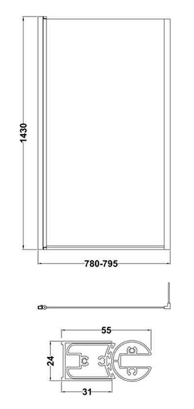 AquaSure Cove L-Shaped Waterproof Chrome Round Complete Bathroom Suite