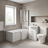 AquaSure Cove L-Shaped Waterproof Chrome Square Complete Bathroom Suite
