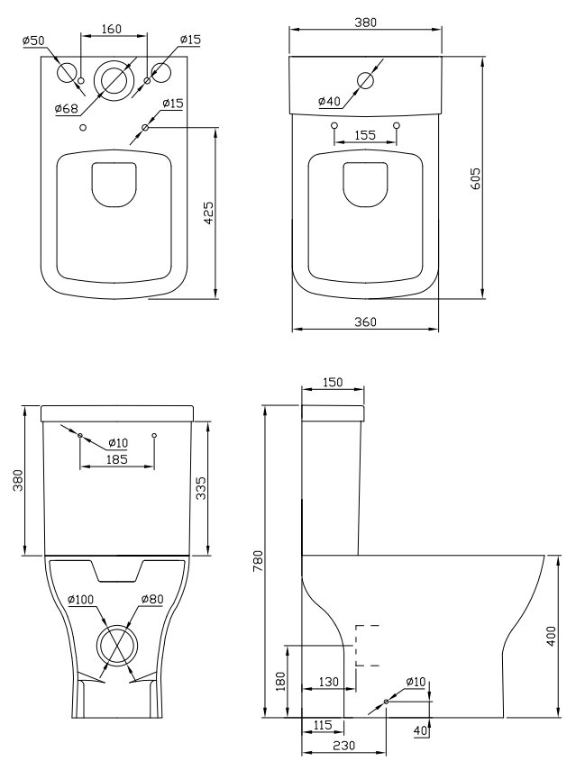 AquaSure Cove L-Shaped Waterproof Chrome Square Complete Bathroom Suite