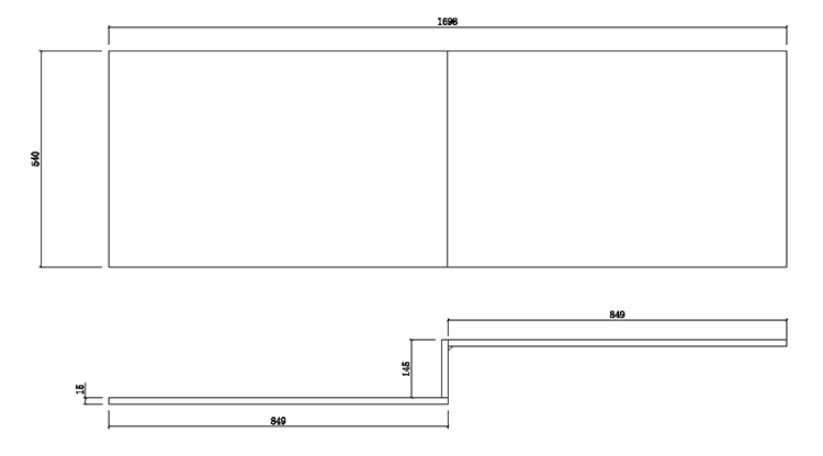 AquaSure Cove L-Shaped Waterproof Chrome Square Complete Bathroom Suite