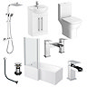 AquaSure Cove L-Shaped Waterproof Chrome Square Complete Bathroom Suite