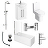 AquaSure Cove Waterproof Chrome Round Complete Bathroom Suite - Close Coupled WC