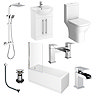 AquaSure Cove Waterproof Chrome Square Complete Bathroom Suite - Close Coupled WC