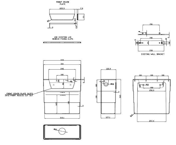 AquaSure Cove Waterproof Chrome Square Complete Bathroom Suite