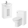 AquaSure Cove White PVC 550mm Vanity with WC Toilet Unit - 100% Waterproof