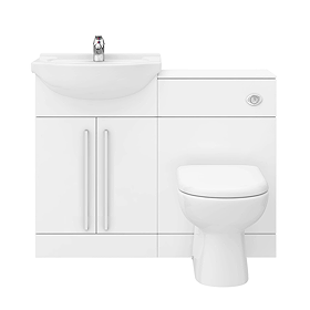 AquaSure Cove White PVC 550mm Vanity with WC Toilet Unit - 100% Waterproof