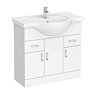 AquaSure Cove White PVC 850mm Vanity with WC Toilet Unit - 100% Waterproof