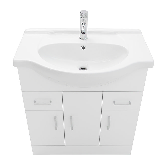 AquaSure Cove White PVC 850mm Vanity with WC Toilet Unit - 100% Waterproof