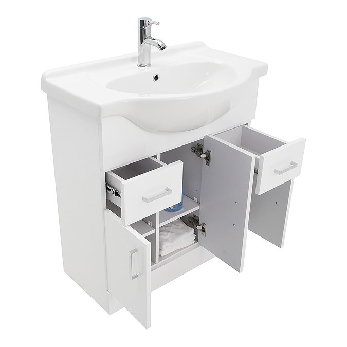 AquaSure Cove White PVC 850mm Vanity with WC Toilet Unit - 100% Waterproof