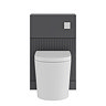 AquaSure Fluted Anthracite Waterproof PVC Complete Toilet Unit (Round Pan, Cistern, Chrome Flush)