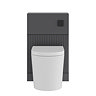 AquaSure Fluted Anthracite Waterproof PVC Complete Toilet Unit (Round Pan, Cistern, Matt Black Flush)