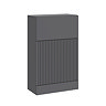 AquaSure Fluted Anthracite Waterproof PVC Complete Toilet Unit (Square Pan, Cistern, Chrome Flush)