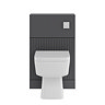 AquaSure Fluted Anthracite Waterproof PVC Complete Toilet Unit (Square Pan, Cistern, Chrome Flush)
