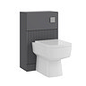 AquaSure Fluted Anthracite Waterproof PVC Complete Toilet Unit (Square Pan, Cistern, Chrome Flush)