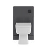 AquaSure Fluted Anthracite Waterproof PVC Complete Toilet Unit (Square Pan, Cistern, Matt Black Flush)