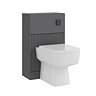 AquaSure Fluted Anthracite Waterproof PVC Complete Toilet Unit (Square Pan, Cistern, Matt Black Flush)