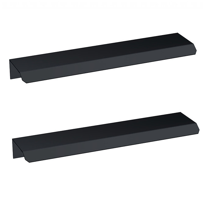 AquaSure Fluted Waterproof PVC Vanity Satin Dark Grey - 600mm with Matt Black Handles