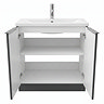 AquaSure Fluted Waterproof PVC Vanity Unit Satin Anthracite - 800mm with Chrome Handles
