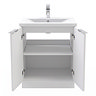 AquaSure Fluted Waterproof PVC Vanity Unit Satin White - 600mm with Chrome Handles