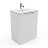AquaSure Fluted Waterproof PVC Vanity Unit Satin White - 600mm with Chrome Handles