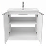 AquaSure Fluted Waterproof PVC Vanity Unit Satin White - 800mm with Chrome Handles