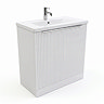 AquaSure Fluted Waterproof PVC Vanity Unit Satin White - 800mm with Chrome Handles