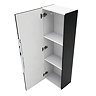 AquaSure Fluted Waterproof PVC Wall Hung Cabinet - Satin Dark Grey with Chrome Handle