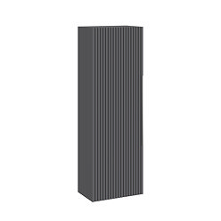 AquaSure Fluted Waterproof PVC Wall Hung Cabinet - Satin Anthracite with Chrome Handle