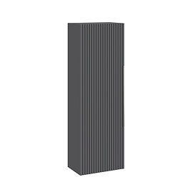 AquaSure Fluted Waterproof PVC Wall Hung Cabinet - Satin Anthracite with Chrome Handle