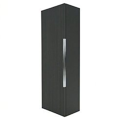 AquaSure Fluted Waterproof PVC Wall Hung Cabinet - Satin Anthracite with Chrome Handle