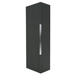 AquaSure Fluted Waterproof PVC Wall Hung Cabinet - Satin Anthracite with Chrome Handle