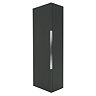 AquaSure Fluted Waterproof PVC Wall Hung Cabinet - Satin Anthracite with Chrome Handle