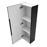 AquaSure Fluted Waterproof PVC Wall Hung Cabinet - Satin Dark Grey with Matt Black Handle