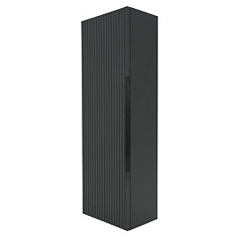 AquaSure Fluted Waterproof PVC Wall Hung Cabinet - Satin Anthracite with Matt Black Handle