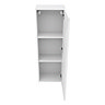 AquaSure Fluted Waterproof PVC Wall Hung Cabinet - Satin White with Chrome Handle