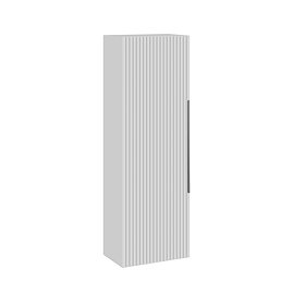 AquaSure Fluted Waterproof PVC Wall Hung Cabinet - Satin White with Chrome Handle