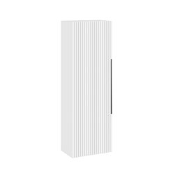 AquaSure Fluted Waterproof PVC Wall Hung Cabinet - Satin White with Chrome Handle