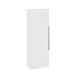 AquaSure Fluted Waterproof PVC Wall Hung Cabinet - Satin White with Chrome Handle