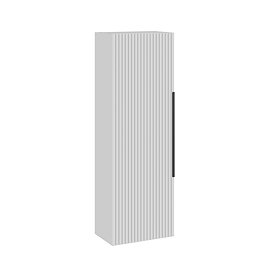 AquaSure Fluted Waterproof PVC Wall Hung Cabinet - Satin White with Matt Black Handle