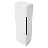 AquaSure Fluted Waterproof PVC Wall Hung Cabinet - Satin White with Matt Black Handle
