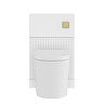 AquaSure Fluted White Complete Toilet Unit (Round Pan, Cistern, Brushed Brass Flush)