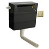 AquaSure Fluted White Complete Toilet Unit (Square Pan, Cistern, Brushed Brass Flush)