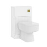 AquaSure Fluted White Complete Toilet Unit (Square Pan, Cistern, Brushed Brass Flush)