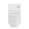 AquaSure 500mm Fluted White Waterproof PVC WC Unit & Rimless Round BTW Toilet Pack with Concealed Cistern & Chrome Flush Plate